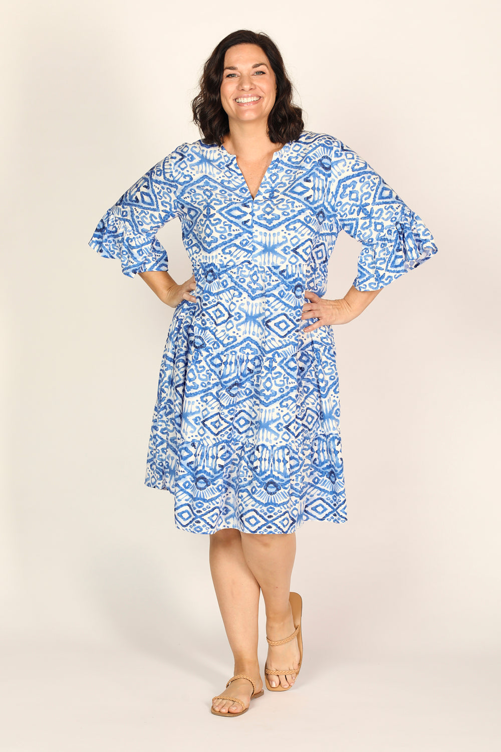 Scout Tiered Dress in Azure Sky