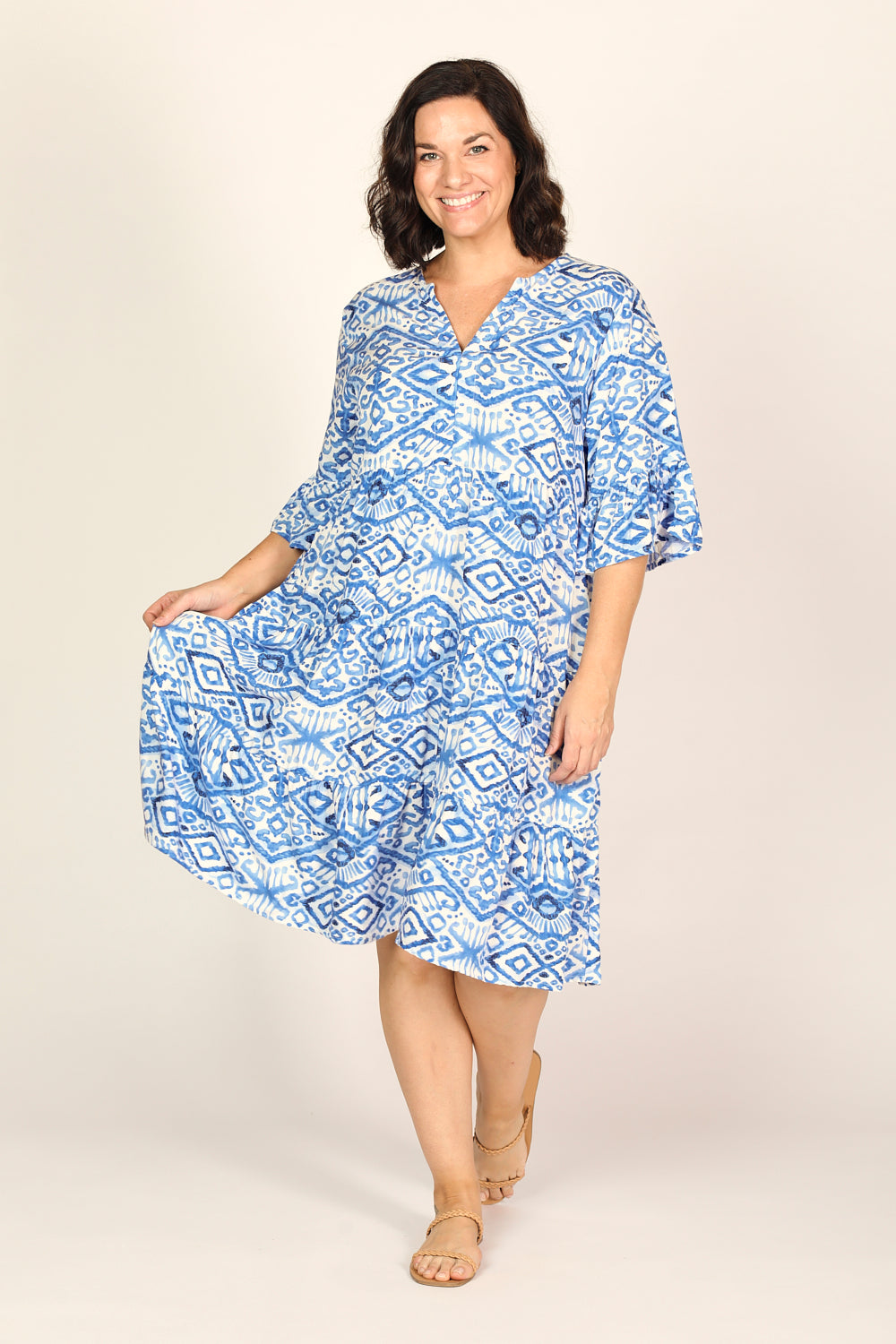 Scout Tiered Dress in Azure Sky