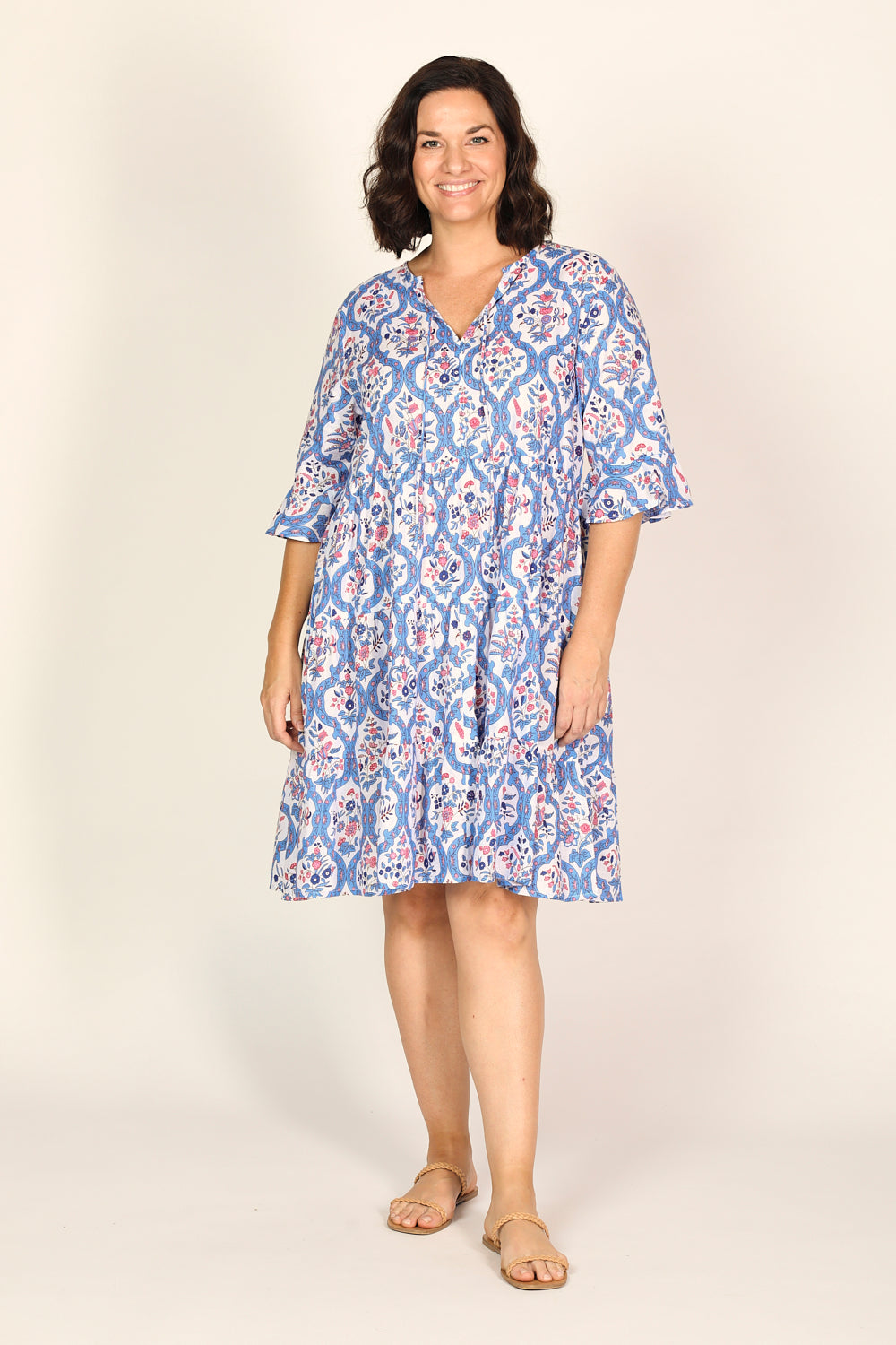 Scout Tiered Dress in Blue Nouveau