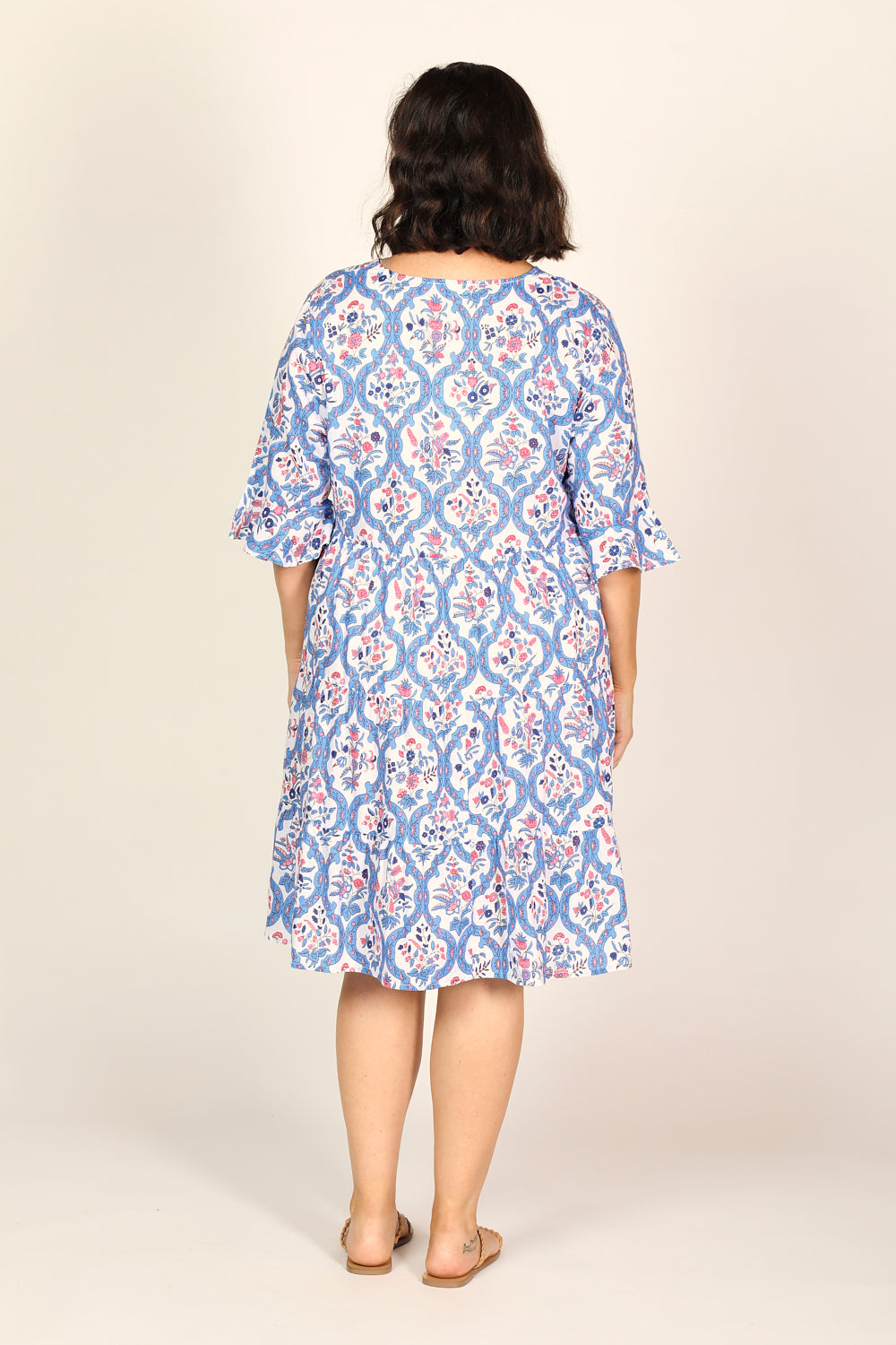 Scout Tiered Dress in Blue Nouveau