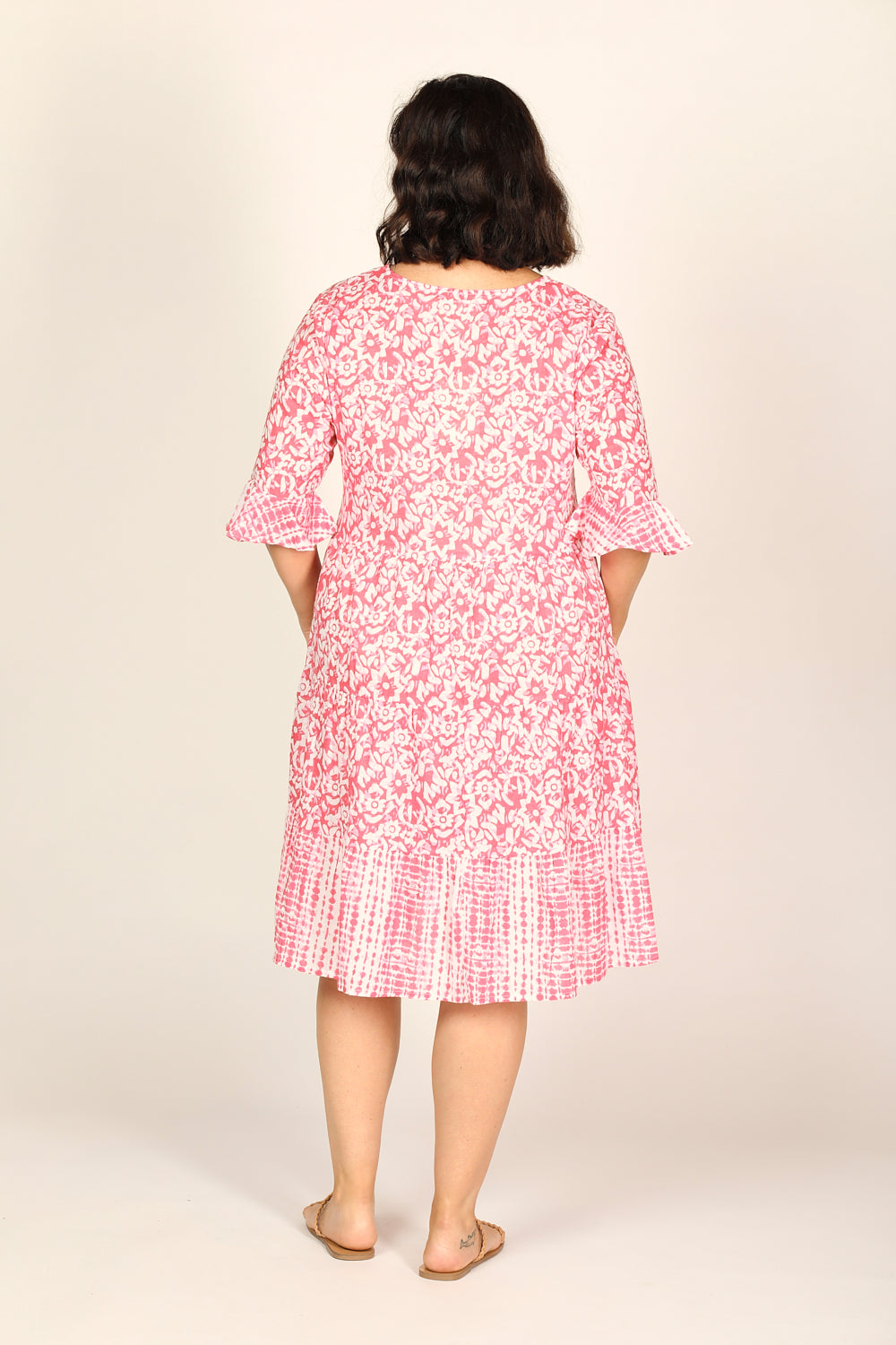 Scout Tiered Dress in Shibori Pink