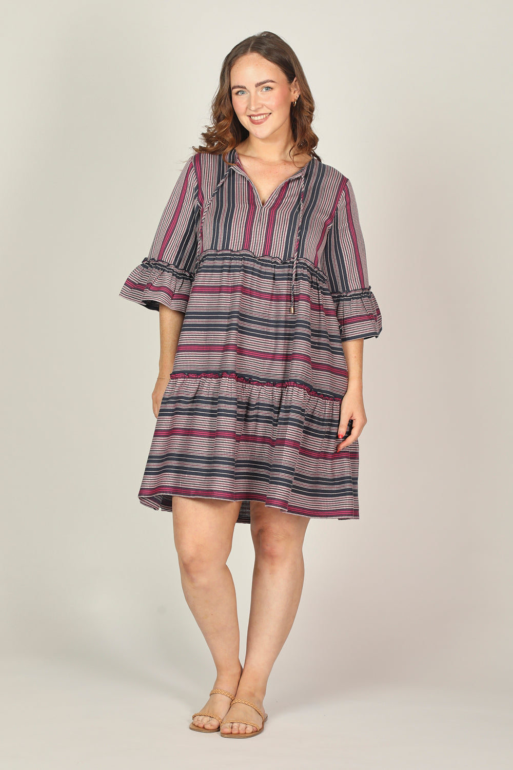 Scout Tiered Dress in Twilight Rose