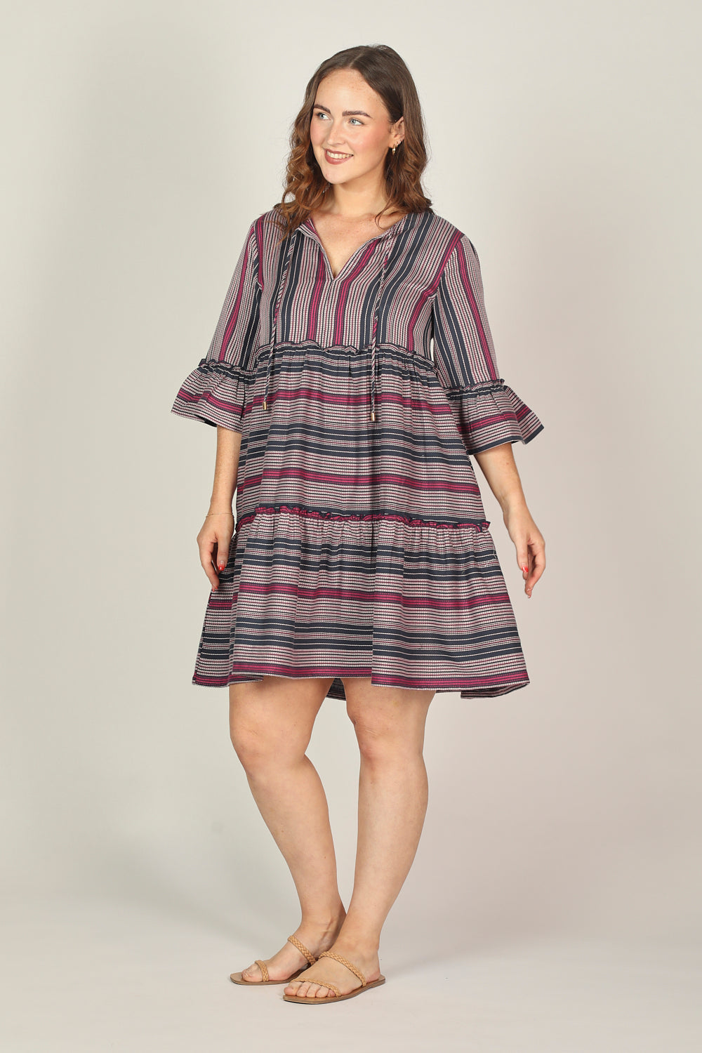 Scout Tiered Dress in Twilight Rose