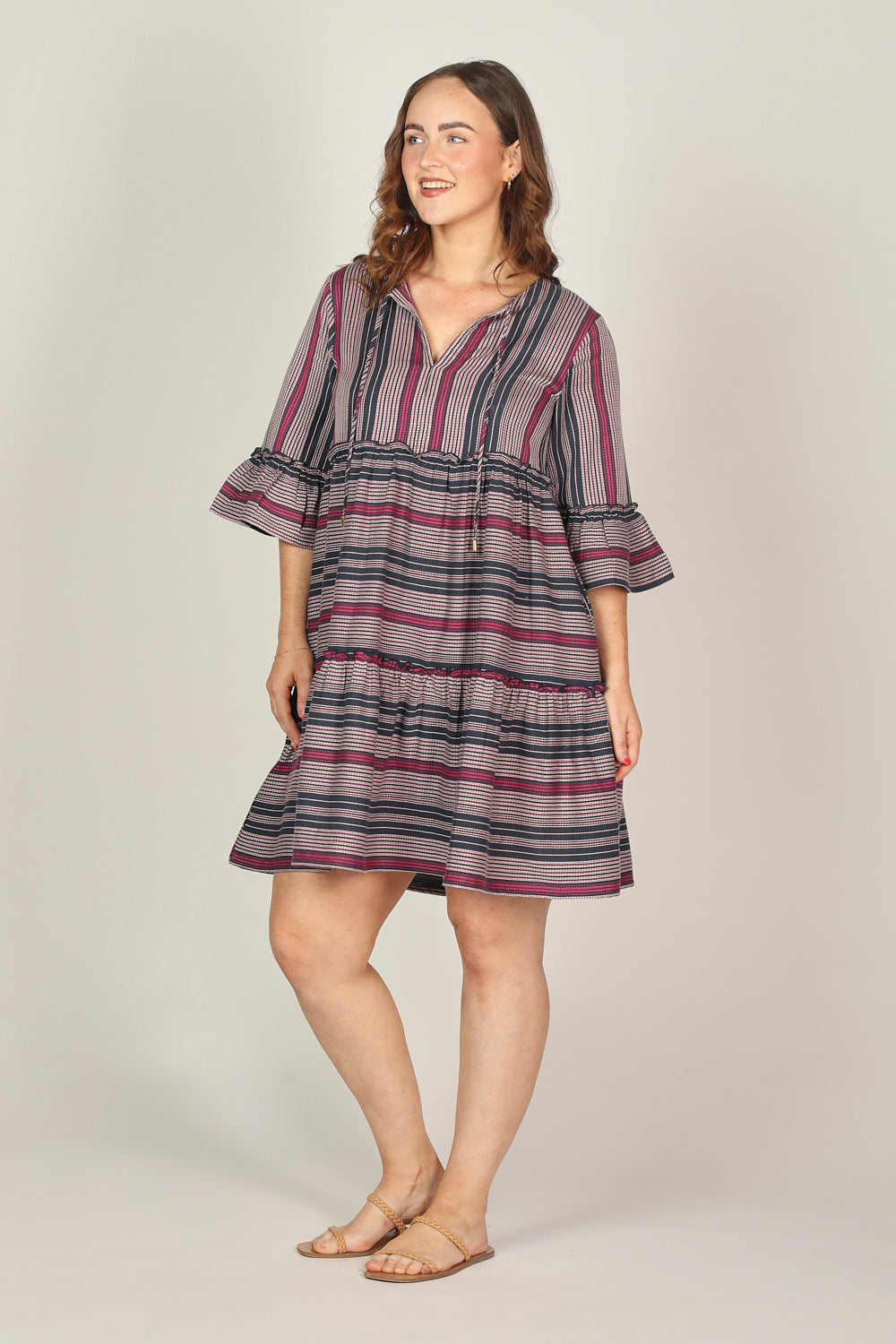 Scout Tiered Dress in Twilight Rose