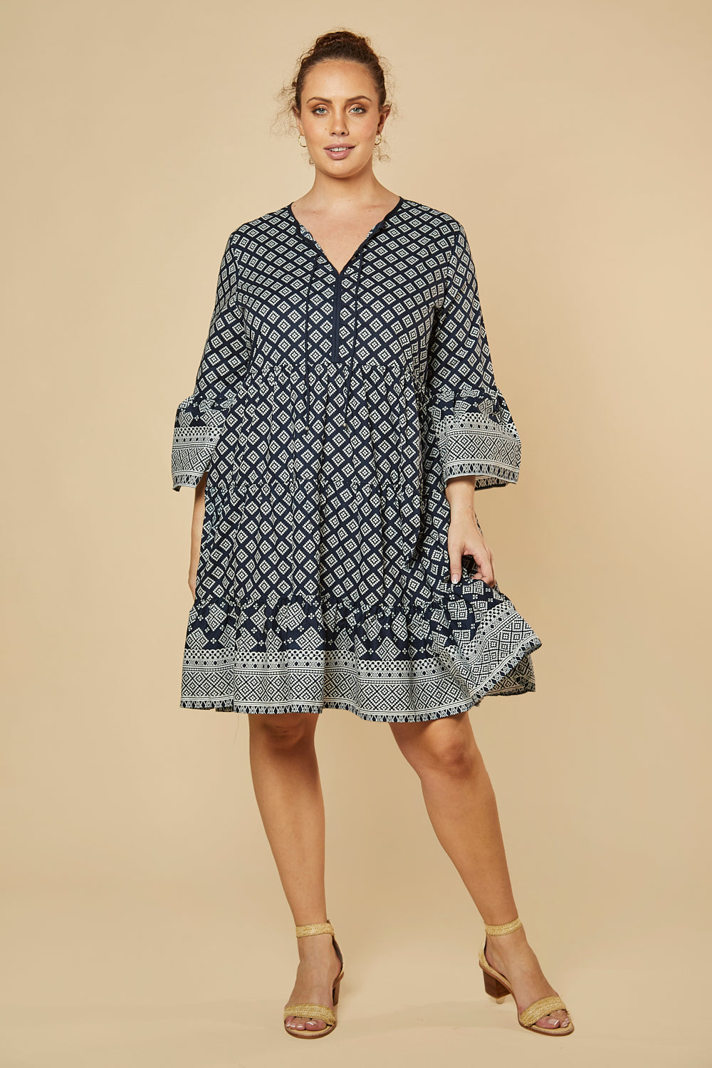 Scout Tiered Dress in Navy Iris