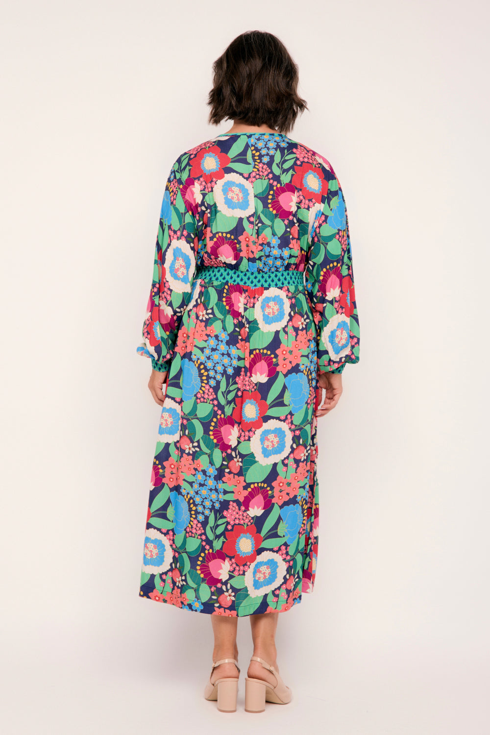 Selma Kimono Dress in Midnight in Paris