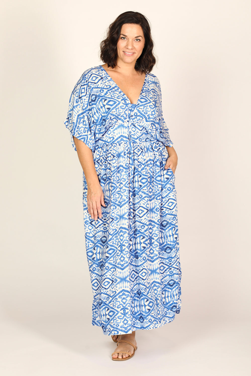 Selma Midi Dress in Azure Sky