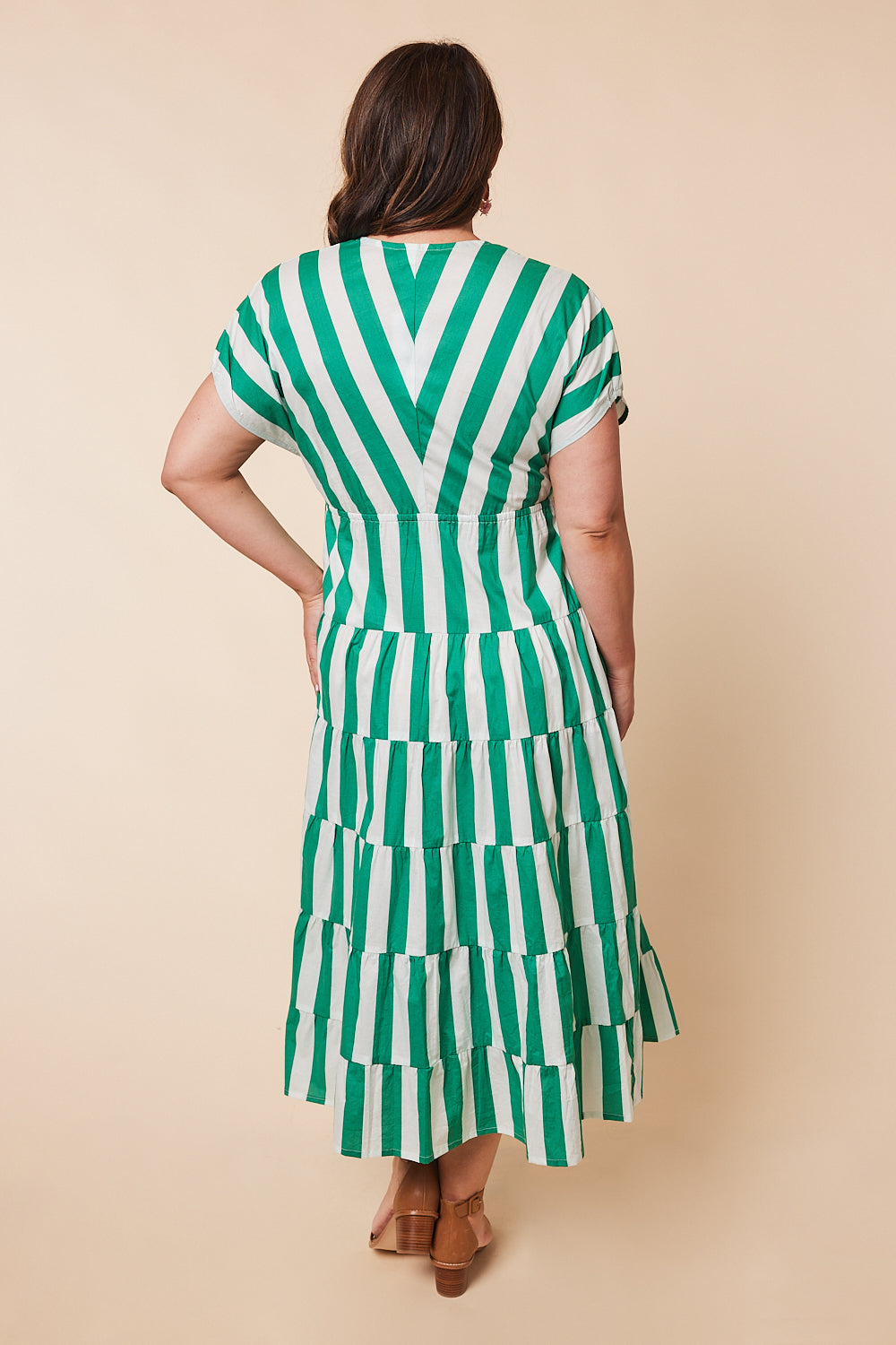 Shari V-Neck Dress in Basil