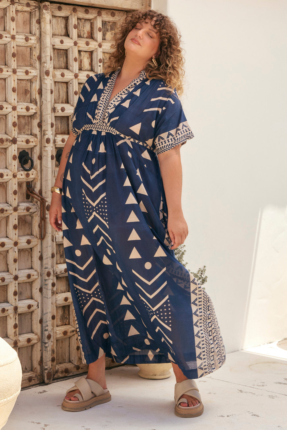 Tahlia Plunge Dress in Safira Navy