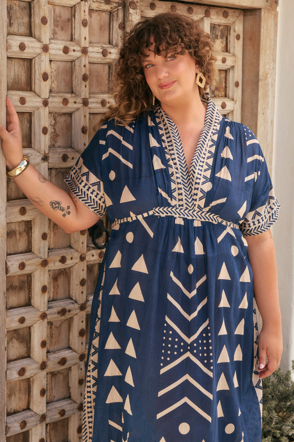 Tahlia Plunge Dress in Safira Navy