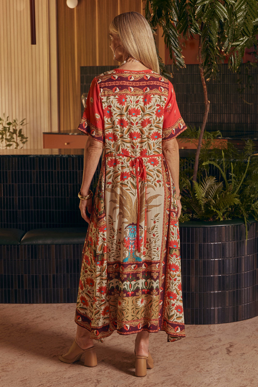 Tamara V-Neck Dress in Palladio, Maxi Dress - Adrift Clothing