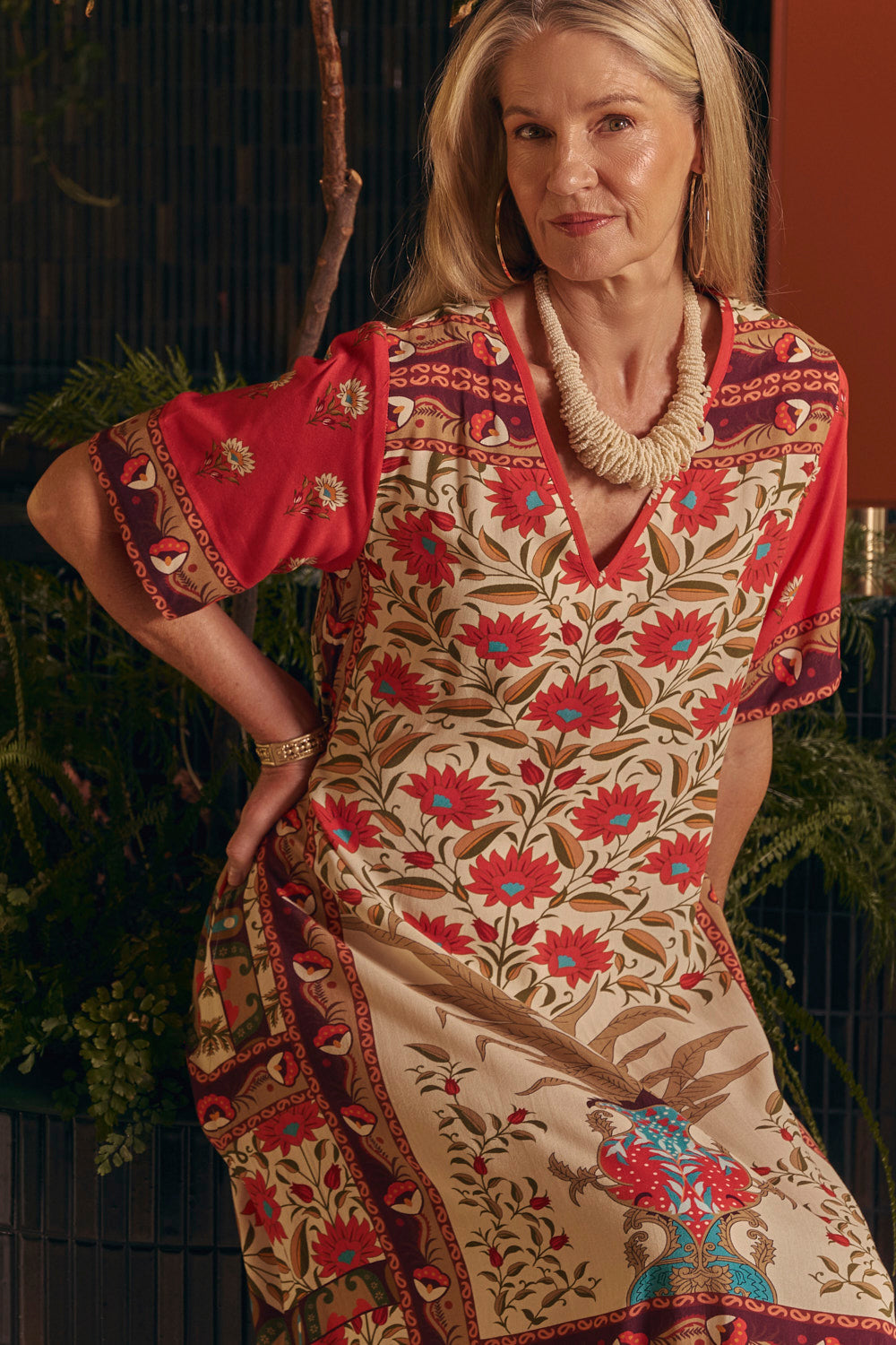 Tamara V-Neck Dress in Palladio, Maxi Dress - Adrift Clothing