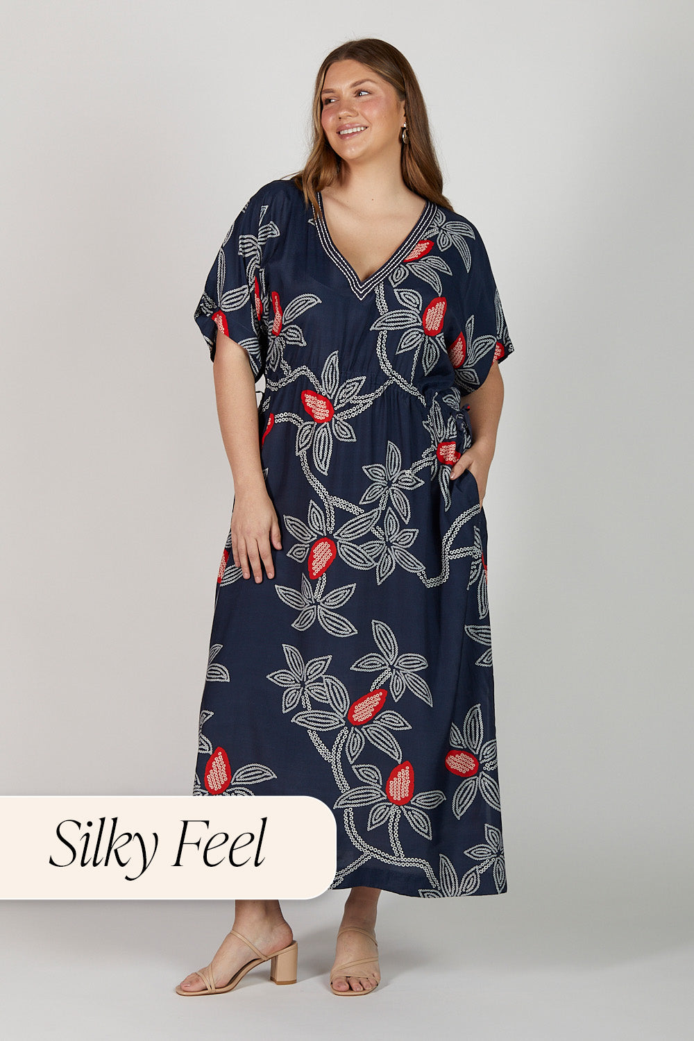 Tasha Maxi Kaftan Dress in Ikebana