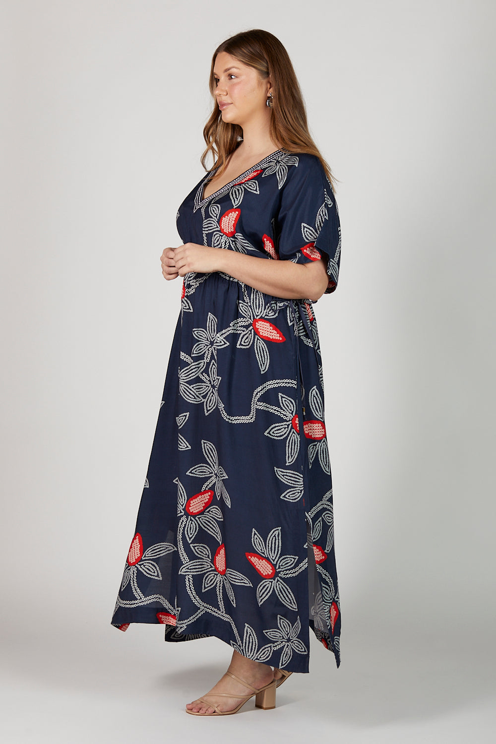 Tasha Maxi Kaftan Dress in Ikebana