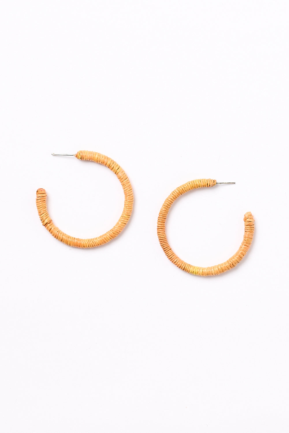 Thin Large Woven Hoops in Orange