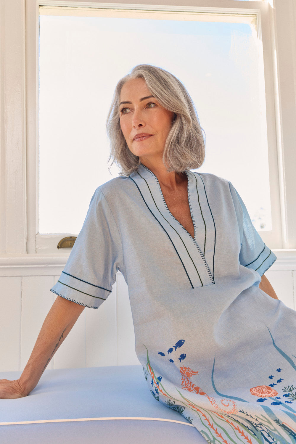 Tia Tunic Dress in Neptune