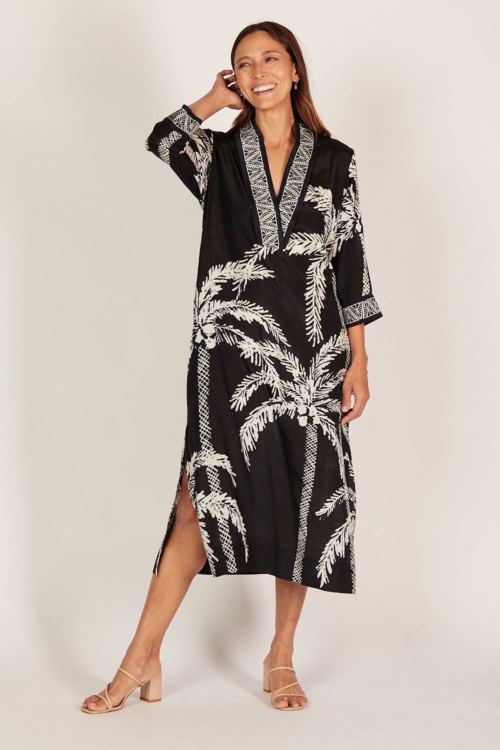 Tia Tunic Dress in Sunset Palms