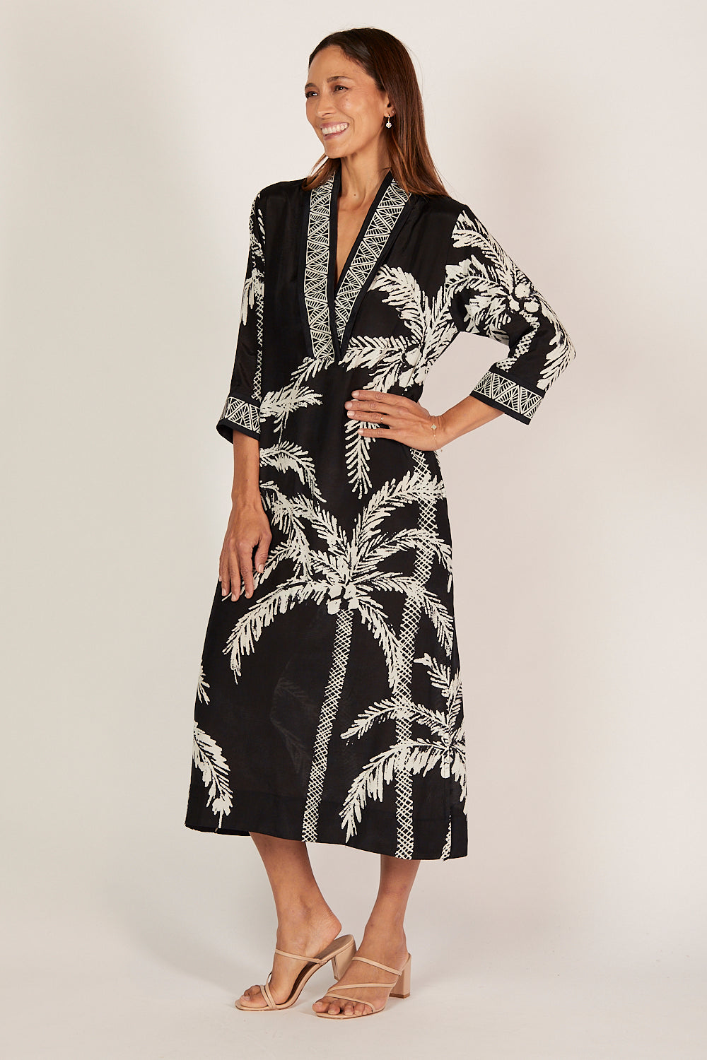 Tia Tunic Dress in Sunset Palms