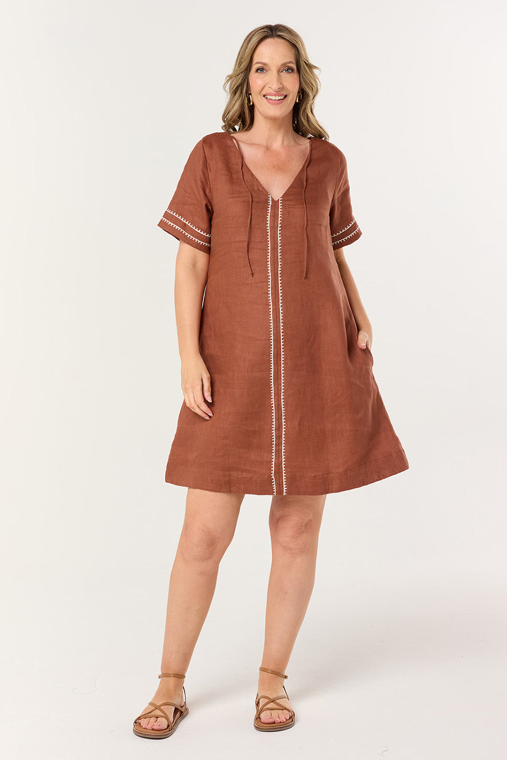 Tilly 2-Way Linen Dress in Dunes