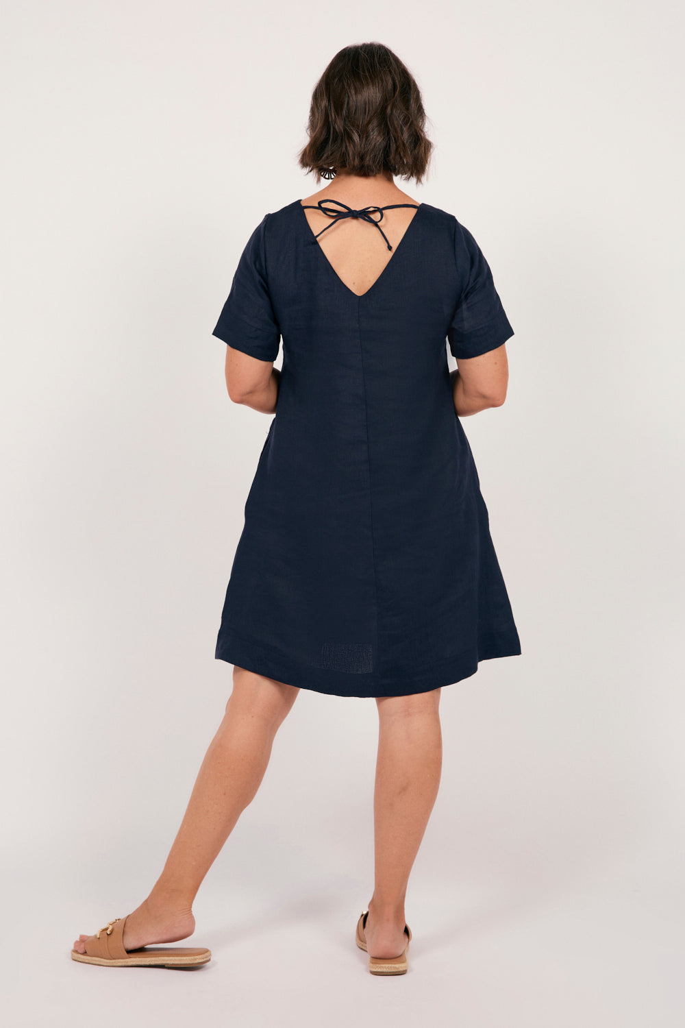 Tilly Linen 2-Way Tunic Dress in Navy