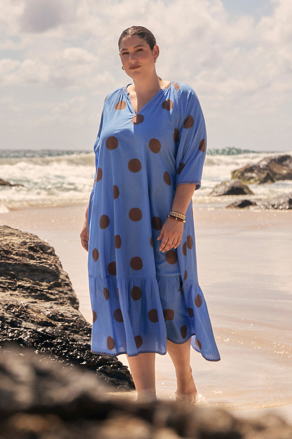 Valentina Tiered Frill Dress in Serendipity