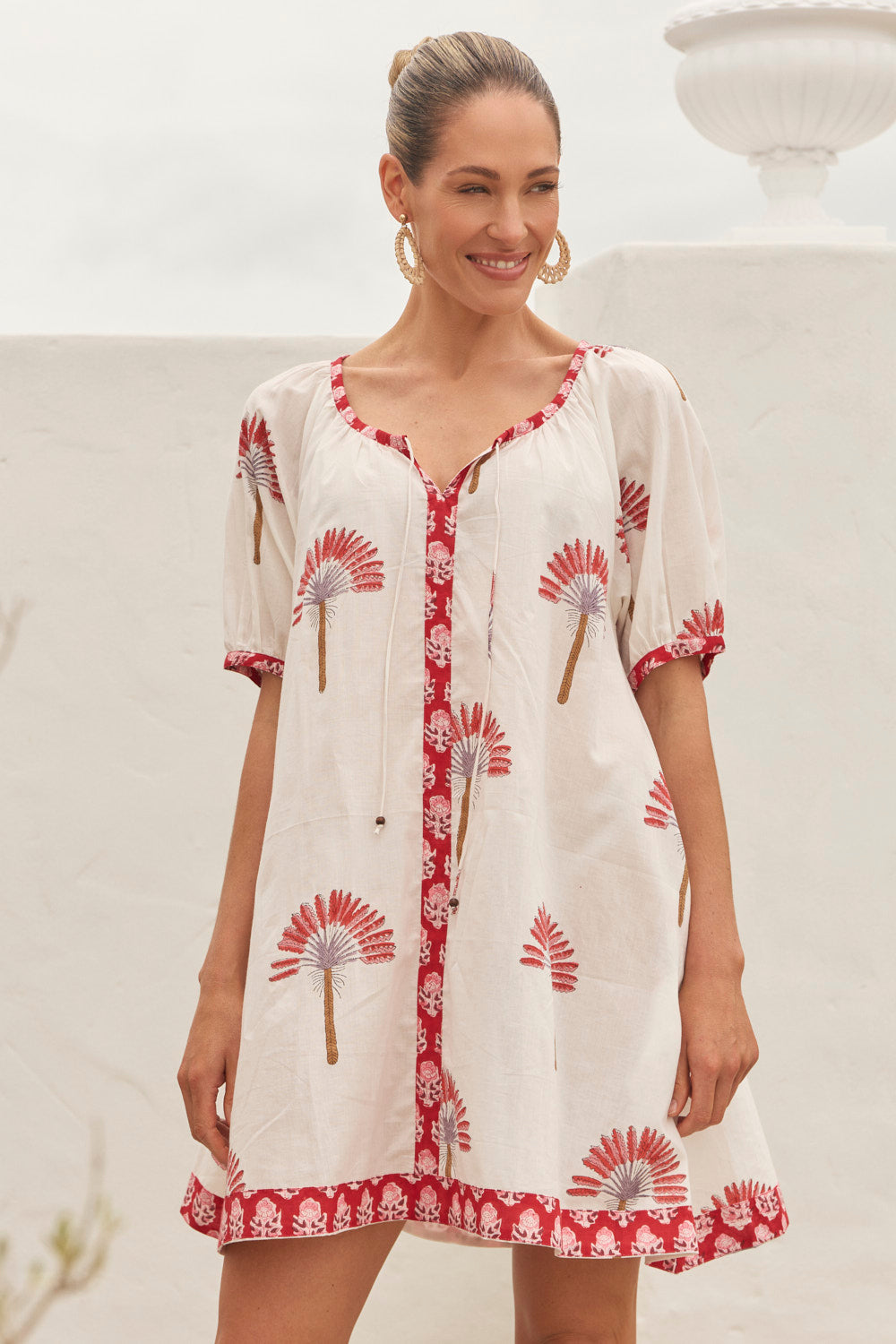 Via Short Billow Dress in Cypress