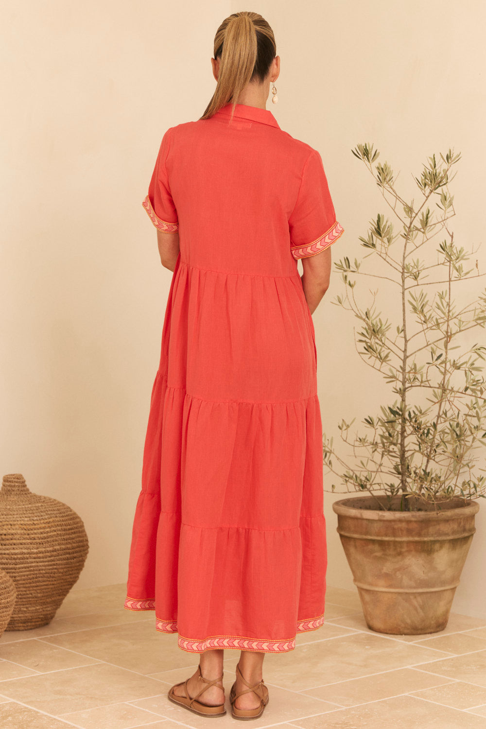 Winslow Button Through Dress in Carota