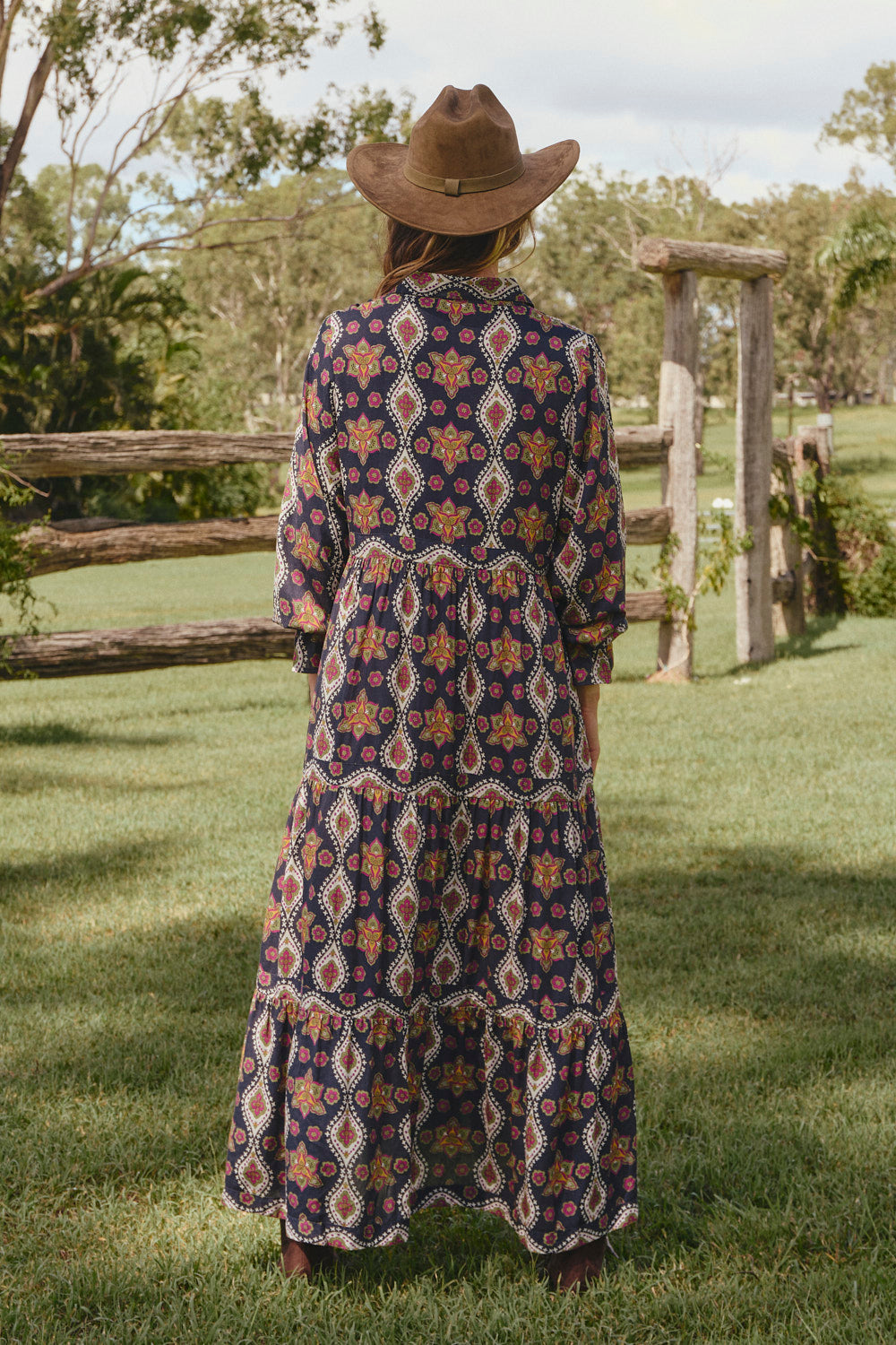 Winslow Button Through Dress in Veloura, Maxi Dress - Adrift Clothing
