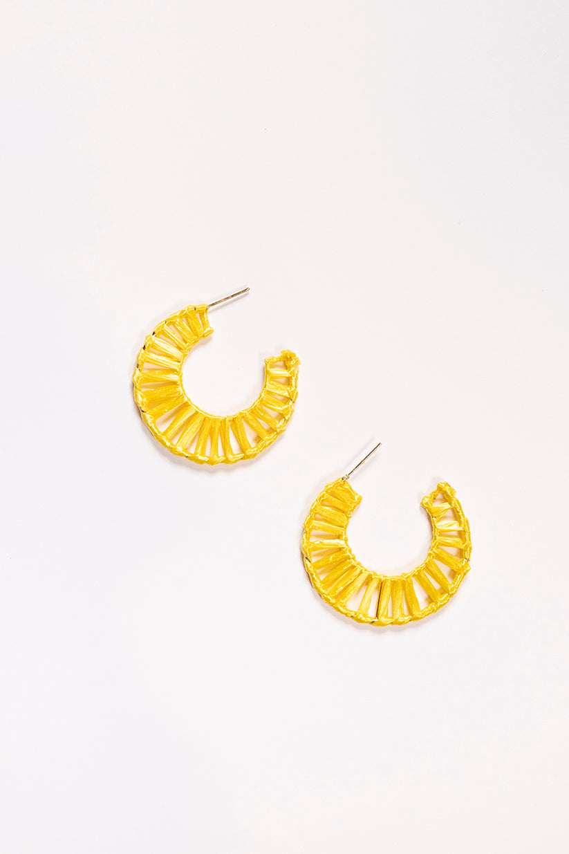 Woven Hoops in Light Yellow