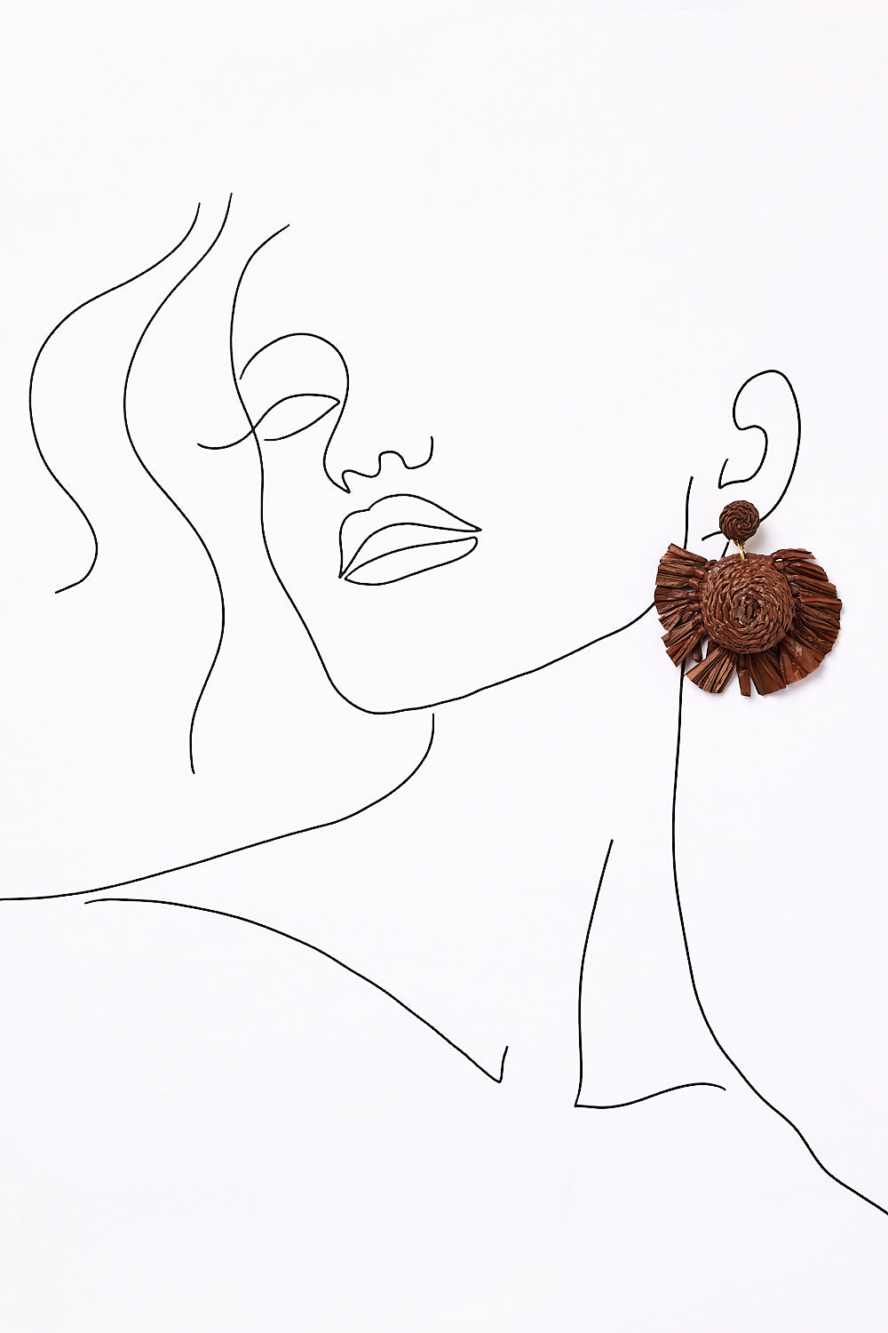 Woven Fringe Earrings in Chocolate