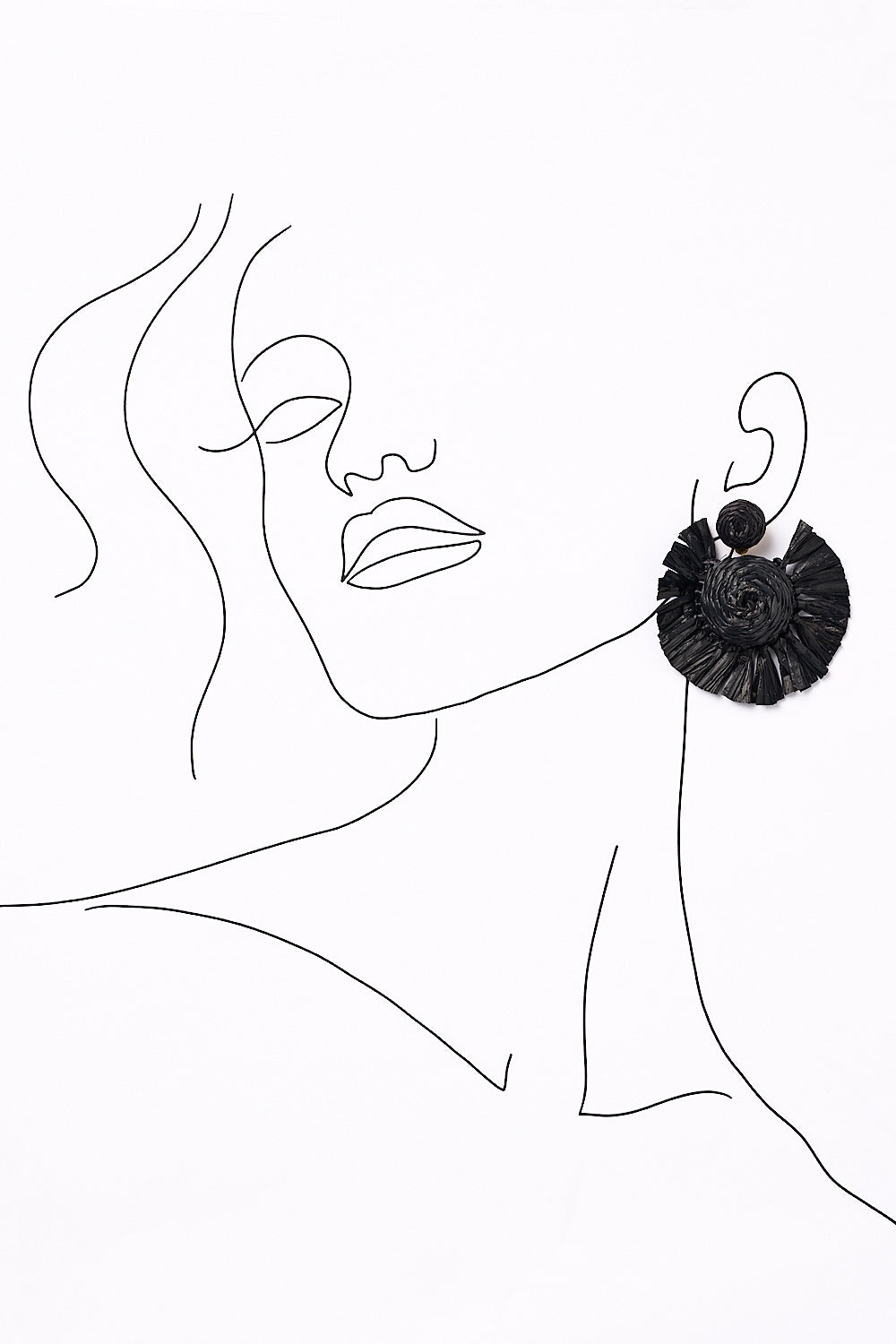 Woven Fringe Earrings in Black