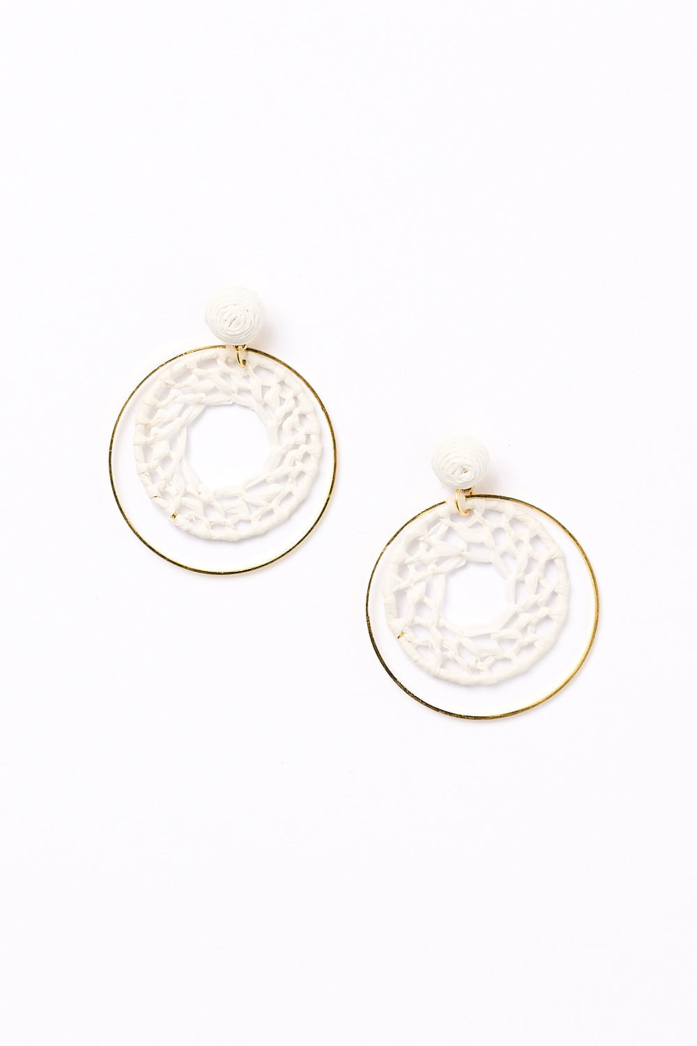 Woven Halo Hoops in White