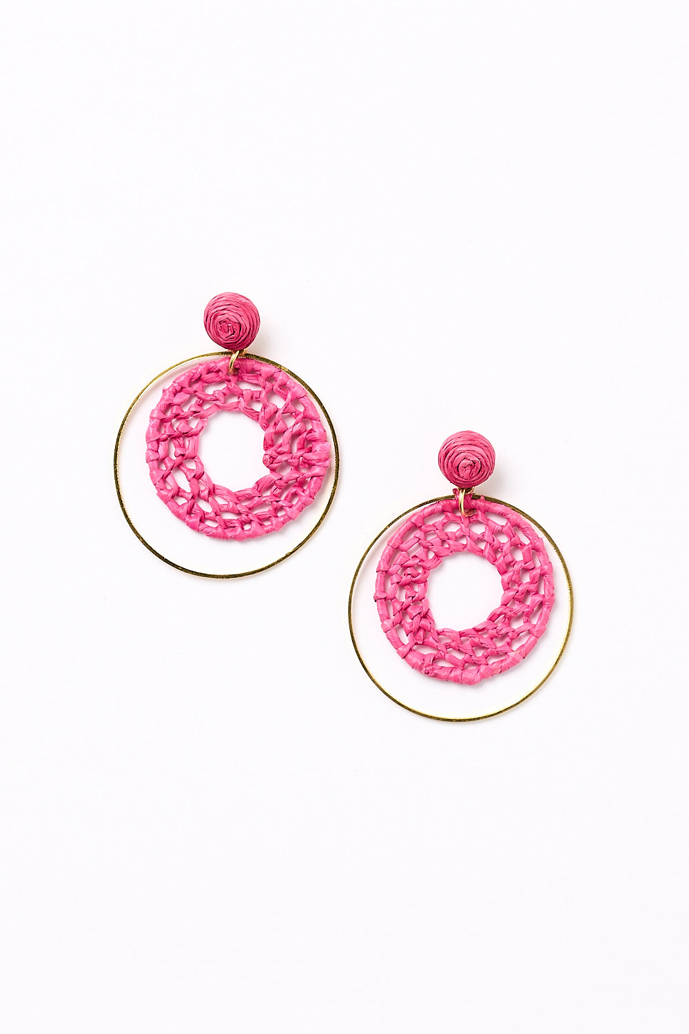 Woven Halo Hoops in Hot Pink