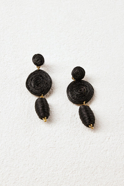 Araminta Earrings in Black (7077844975690)