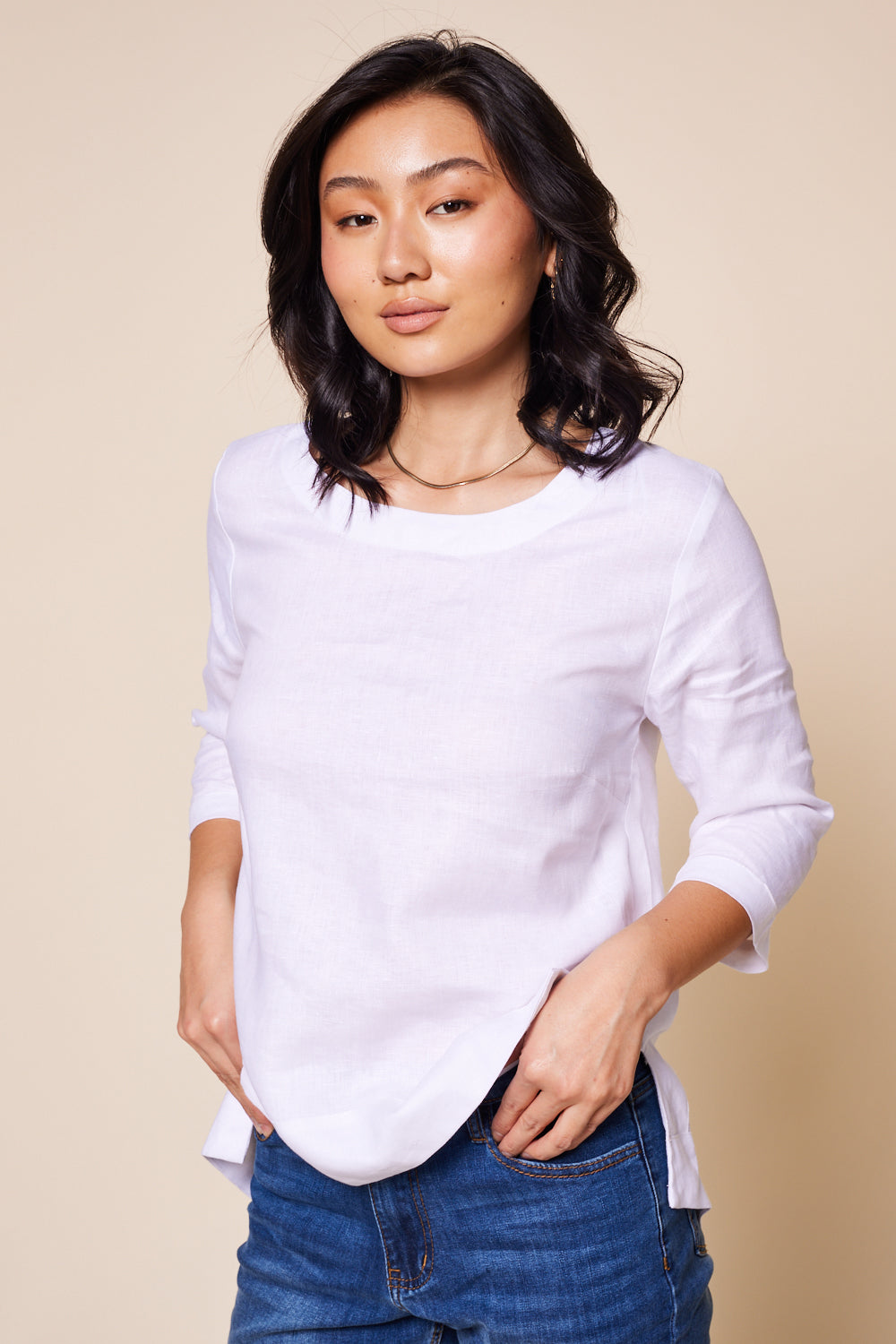 Boatneck Top in White (1423883993200)